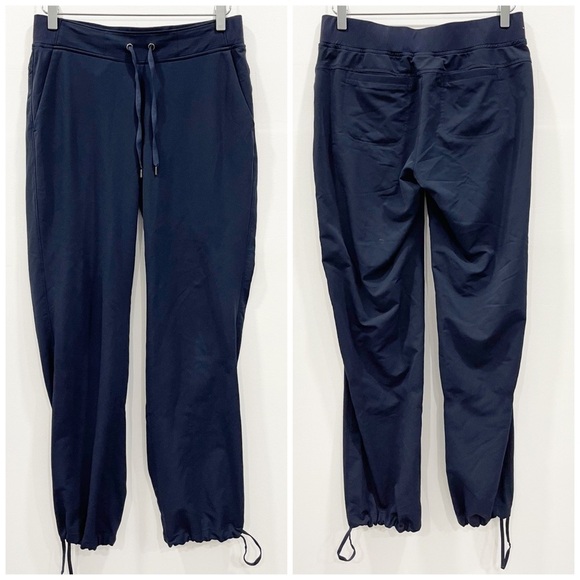 Athleta Midtown Trouser Pants Drawstring Jogger Pull-On Athleisure 6 Blue - Picture 1 of 7